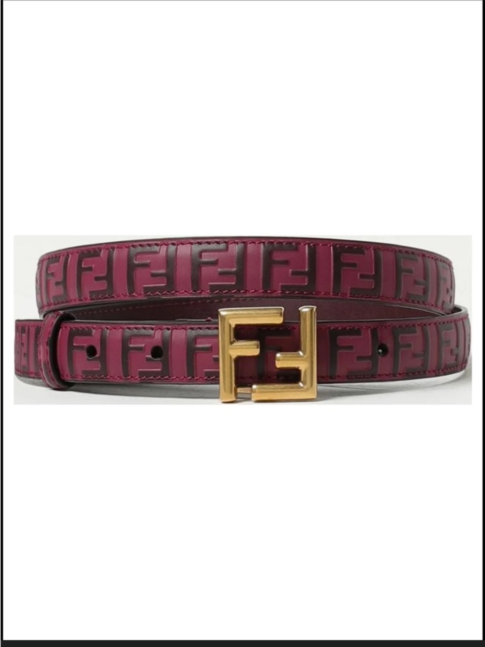 Fendi Women Burgundy FF Logo Leather Belt
New with tag
Reversible 
75 size